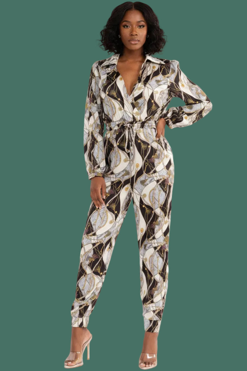 “Surplice” Jogger Jumpsuit