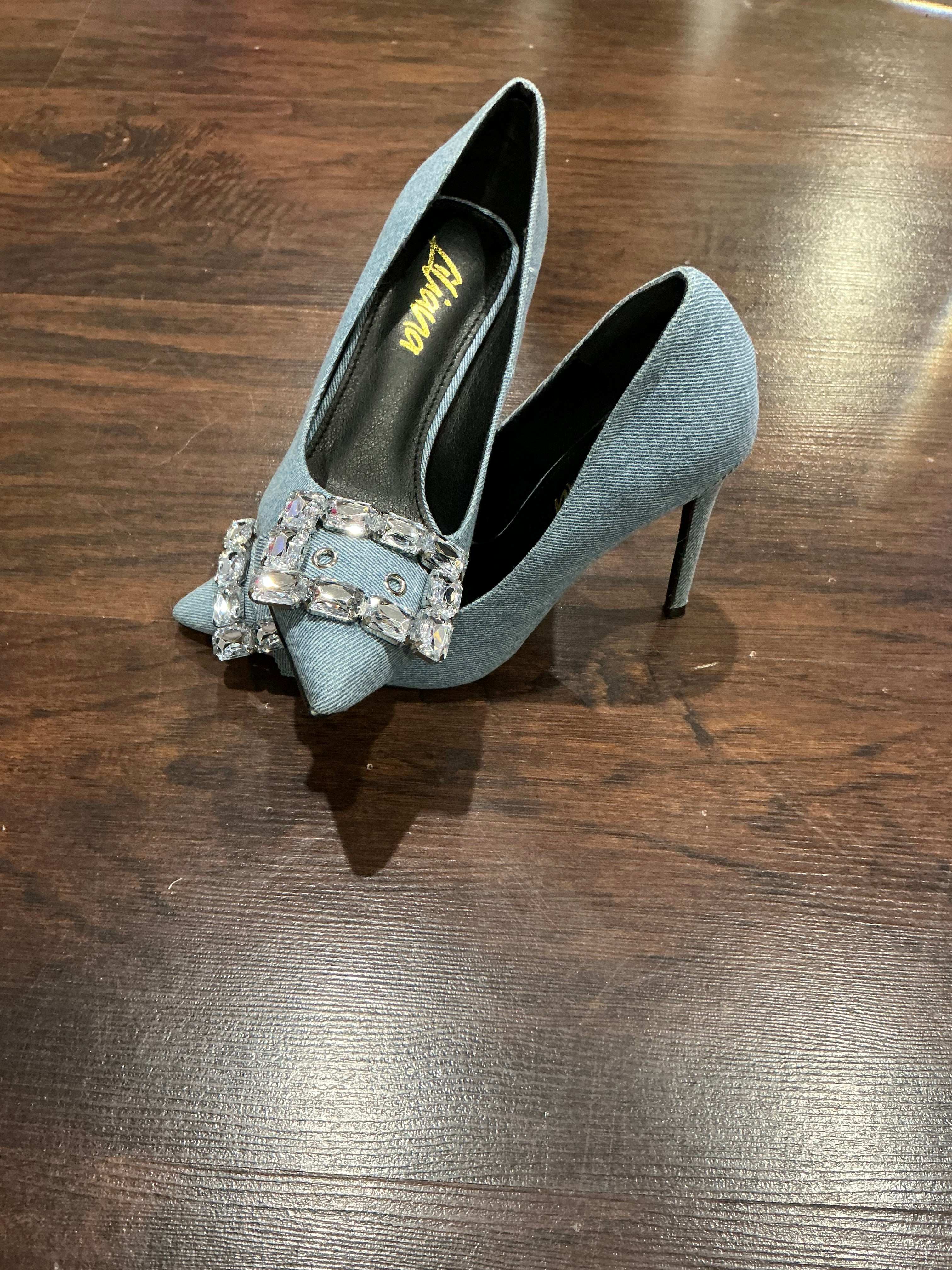 SCANDALOUS-24 Denim Heel