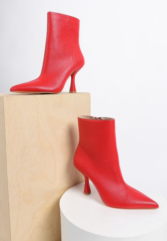Farnak Pleather Spool Heel Boots